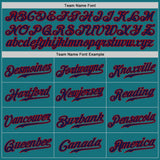 Custom Teal Navy-Red Authentic Baseball Jersey