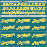 Custom Teal Gold-White Authentic Baseball Jersey