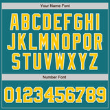 Custom Teal Gold-White Authentic Baseball Jersey