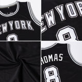 Custom Black Royal-White Authentic Throwback Basketball Jersey