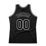 Custom Black Black-White Authentic Throwback Basketball Jersey
