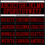 Custom Black Black-Red Mesh Authentic Football Jersey