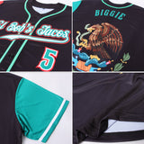 Custom Black Kelly Green-Red Authentic Mexico Two Tone Baseball Jersey