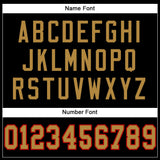 Custom Black Old Gold-Red Mesh Authentic Football Jersey