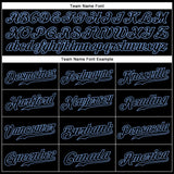 Custom Black Black-Light Blue Authentic Sleeveless Baseball Jersey