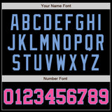 Custom Black Pink-Light Blue Authentic Baseball Jersey
