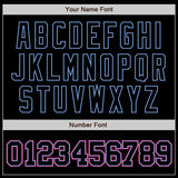 Custom Black Black Light Blue Pink-White Authentic Baseball Jersey