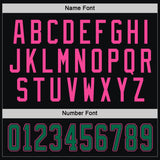 Custom Black Kelly Green-Pink Hockey Jersey
