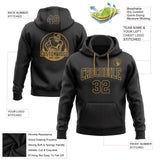 Custom Stitched Black Black-Old Gold Football Pullover Sweatshirt Hoodie