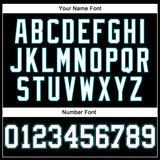 Custom Black White-Teal Authentic Throwback Basketball Jersey