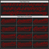 Custom Black Black-Red Authentic Baseball Jersey