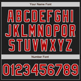 Custom Black Red-White Authentic Baseball Jersey