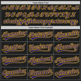 Custom Black Purple-Gold Authentic Baseball Jersey