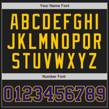 Custom Black Purple-Gold Authentic Baseball Jersey