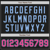 Custom Black Pink-Light Blue Authentic Baseball Jersey
