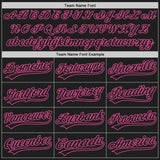 Custom Black Black-Pink Authentic Baseball Jersey