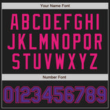 Custom Black Purple-Hot Pink Authentic Baseball Jersey