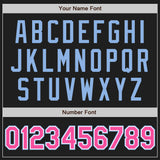 Custom Black Pink-Light Blue Authentic Baseball Jersey