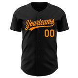 Custom Black Blaze Orange Authentic Baseball Jersey