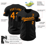 Custom Black Blaze Orange Authentic Baseball Jersey