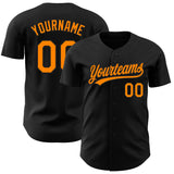 Custom Black Blaze Orange Authentic Baseball Jersey