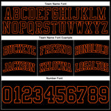 Custom Black Black-Orange Authentic Throwback Basketball Shorts