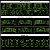 Custom Black Black-Neon Green Authentic Throwback Basketball Shorts