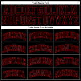 Custom Black Red Pinstripe Black-Red Authentic Basketball Jersey