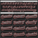 Custom Black Red Pinstripe Black Authentic Baseball Jersey