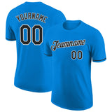 Custom Blue Black-White Performance T-Shirt