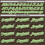 Custom Brown White Pinstripe Neon Green-White Authentic Baseball Jersey