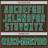 Custom Brown Kelly Green-White Authentic Baseball Jersey