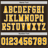 Custom Brown Gold-White Mesh Authentic Football Jersey