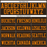 Custom Brown Blaze Orange Mesh Authentic Football Jersey