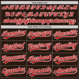 Custom Brown Red-White Authentic Baseball Jersey