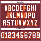 Custom Burgundy White-Orange Mesh Authentic Football Jersey