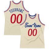 Custom Cream Red-Royal Authentic Throwback Basketball Jersey