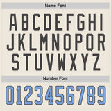 Custom Cream Light Blue-Dark Gary Hockey Jersey