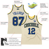 Custom Cream Royal-Gold Authentic Throwback Basketball Jersey