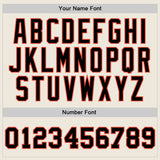 Custom Cream Black-Orange Authentic Throwback Basketball Jersey