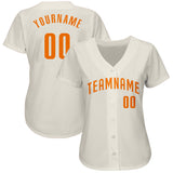 Custom Cream Blaze Orange Authentic Baseball Jersey
