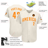 Custom Cream Blaze Orange Authentic Baseball Jersey