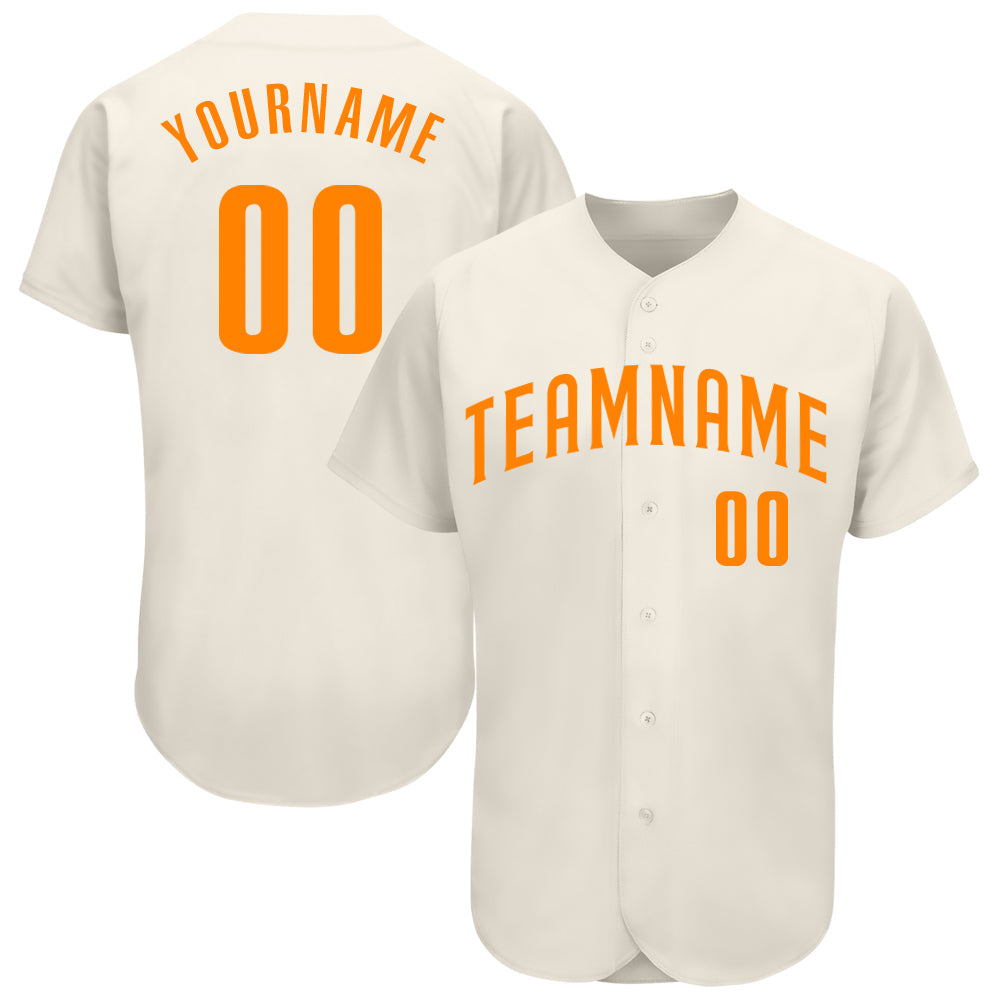 Custom Cream Blaze Orange Authentic Baseball Jersey
