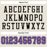 Custom Cream Purple-Black Mesh Authentic Football Jersey