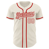 Custom Cream Cream-Red Authentic Baseball Jersey