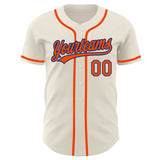 Custom Cream Orange-Royal Authentic Baseball Jersey