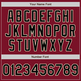 Custom Crimson Cream Pinstripe Black Authentic Baseball Jersey