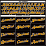 Custom Women's Black Gold-White V-Neck Cropped Baseball Jersey