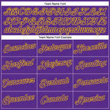 Custom Women's Purple Purple-Gold V-Neck Cropped Baseball Jersey