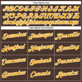 Custom Women's Brown Gold-White V-Neck Cropped Baseball Jersey